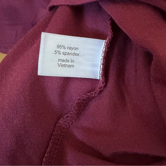 Lane Bryant Wrap Top Blouse Burgundy Wine Size 18/20 - Picture 6 of 11